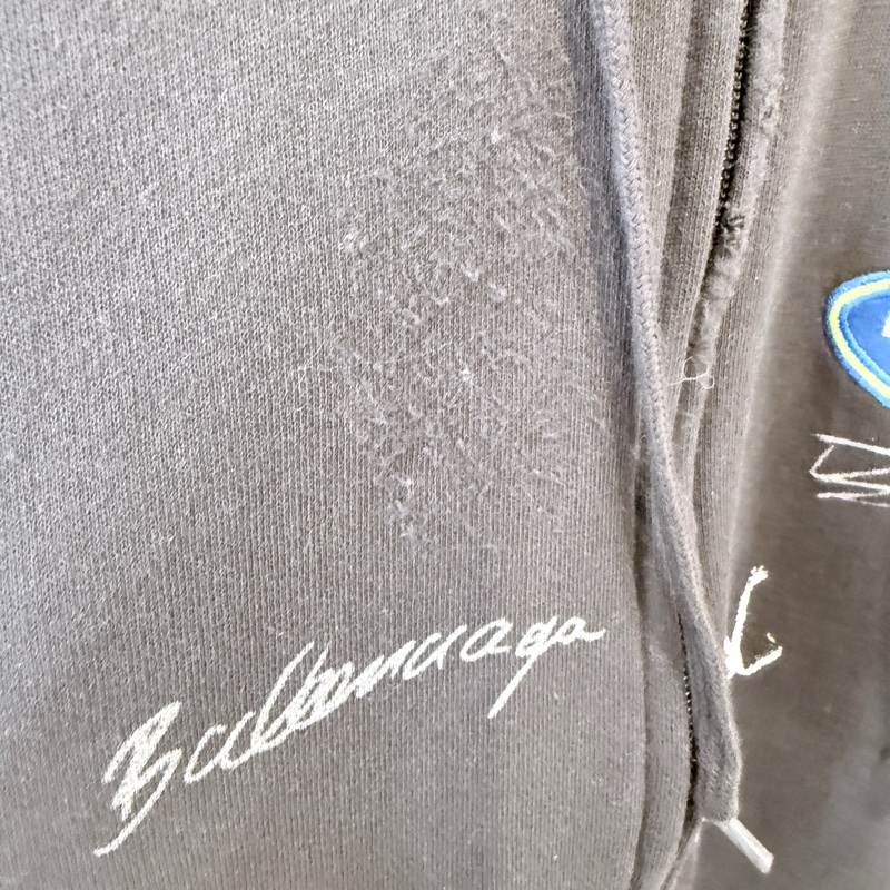 Balenciaga✨2025冬季簽名塗鴉拼接Oversize連帽外套 男女皆可 原價7萬多-3