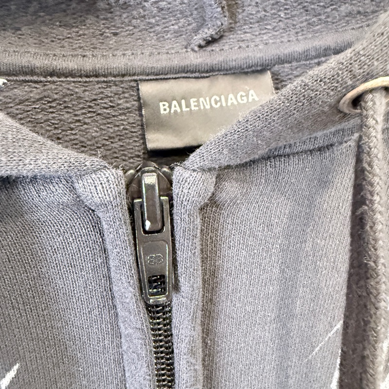 Balenciaga✨2025冬季簽名塗鴉拼接Oversize連帽外套 男女皆可 原價7萬多-4
