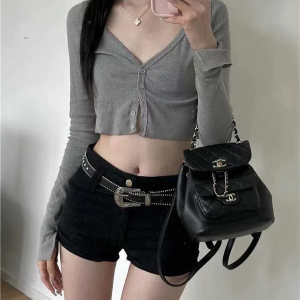 ෆ Chanel Duma 油蠟牛皮雙肩後背包🈶購證-1