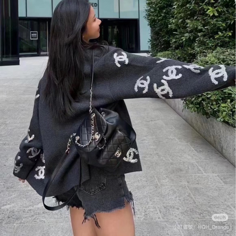 ෆ Chanel Duma 油蠟牛皮雙肩後背包🈶購證-5