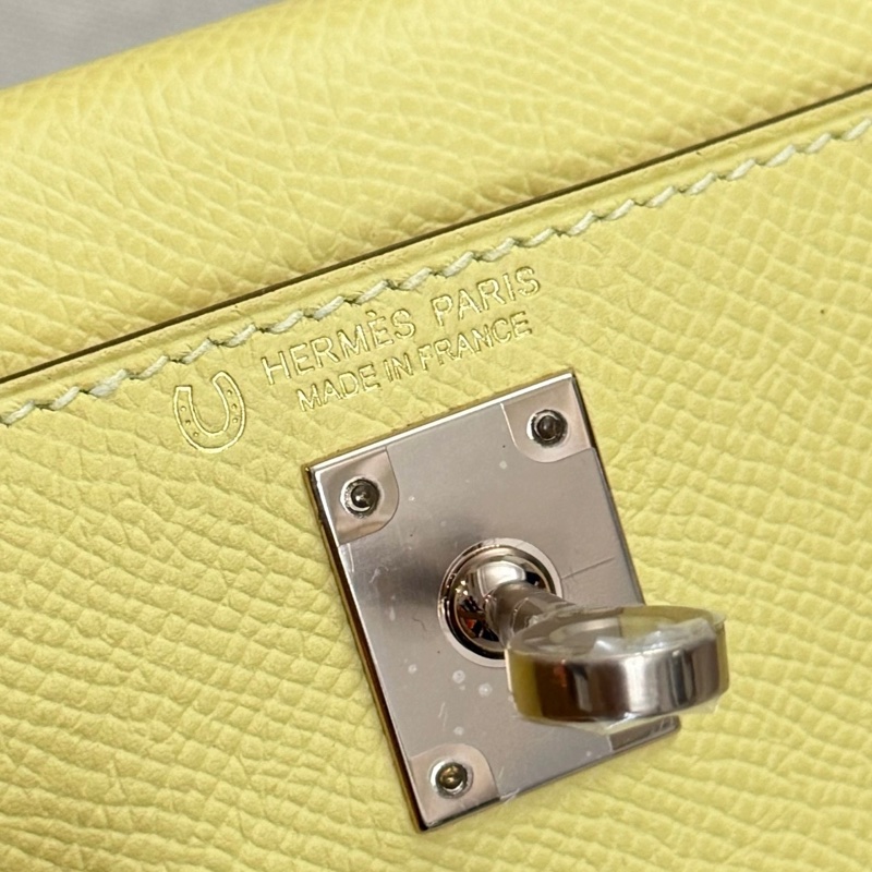 🔥Hermes/ 愛馬仕mini kelly二代 小雞黃拼餅乾 淡金扣 馬蹄刻 B刻 ❤️正品保障 🆕-7