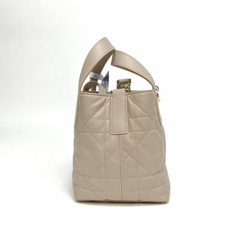 DIOR Toujoursnano豎版手袋米色牛皮金扣2025肩背包-1