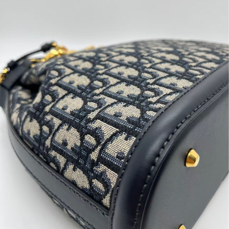 DIOR迪奧 C'est Dior 可拆卸可調節肩帶老花滿印 水桶包手提斜挎包 Oblique印花拼牛皮革 單肩包 女款-7