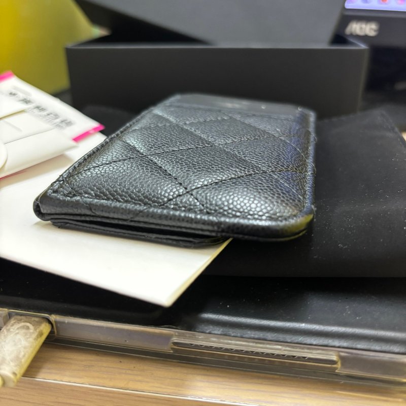 正品 CHANEL香奈兒牛皮荔枝紋短夾-10
