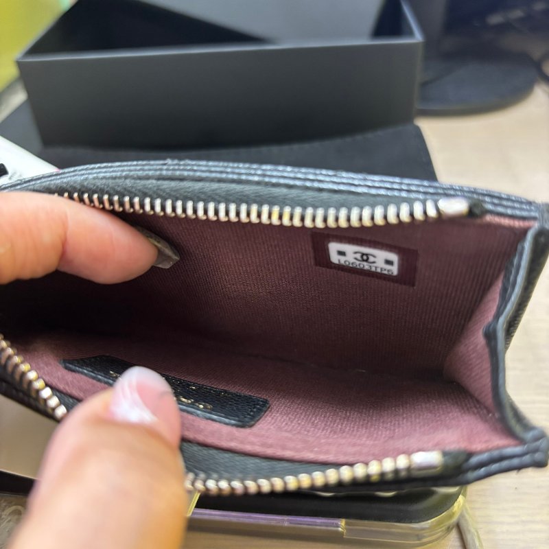 正品 CHANEL香奈兒牛皮荔枝紋短夾-12