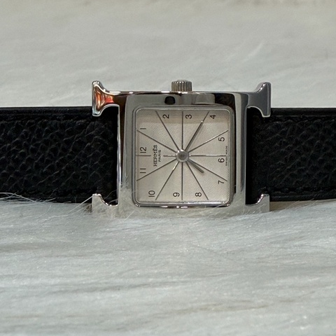 HERMES H HOUR H-HOUR 大H 腕錶 手錶 石英錶 25X30MM