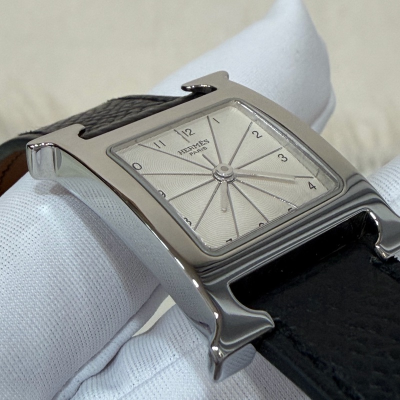 HERMES H HOUR H-HOUR 大H 腕錶 手錶 石英錶 25X30MM-4