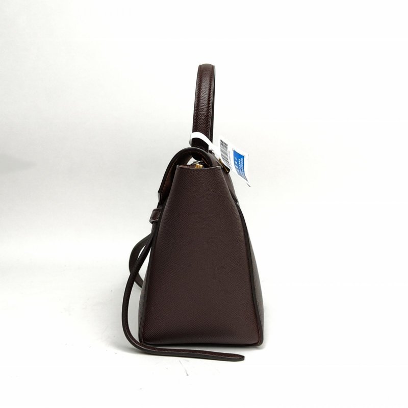 CELINE Belt鯰魚包Nano20紫紅色牛皮金扣肩背包-1