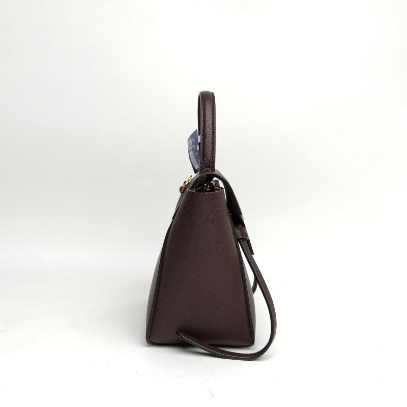 CELINE Belt鯰魚包Nano20紫紅色牛皮金扣肩背包-3