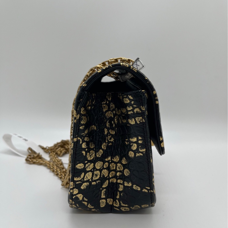 CHANEL香奈兒 2.55 絕版埃及系列,黑金鰐魚壓紋超級塗鴉燙金-2