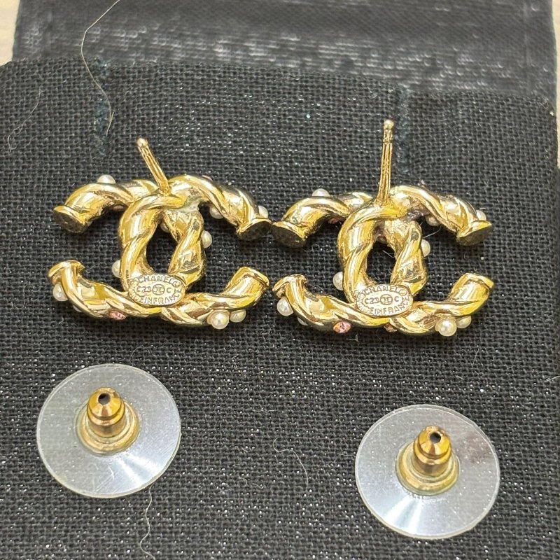 正品CHANEL 經典珍珠耳環-6