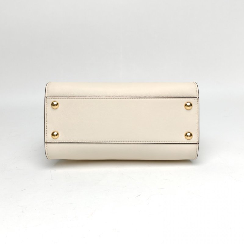FENDI PEEKABOOMini23米白色牛皮金扣肩背包-4