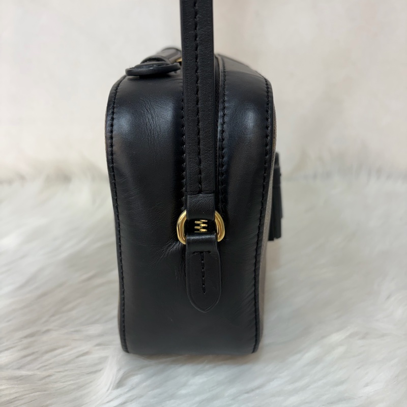 LV M43555 Saintonge 黑皮 老花 流蘇 相機包 方包-1