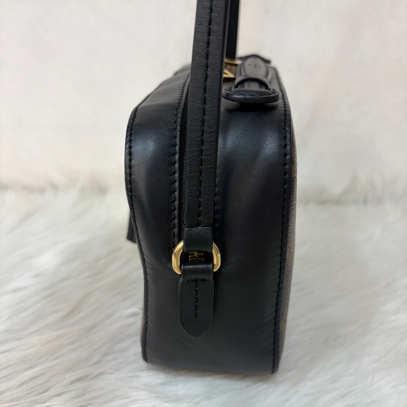LV M43555 Saintonge 黑皮 老花 流蘇 相機包 方包-3