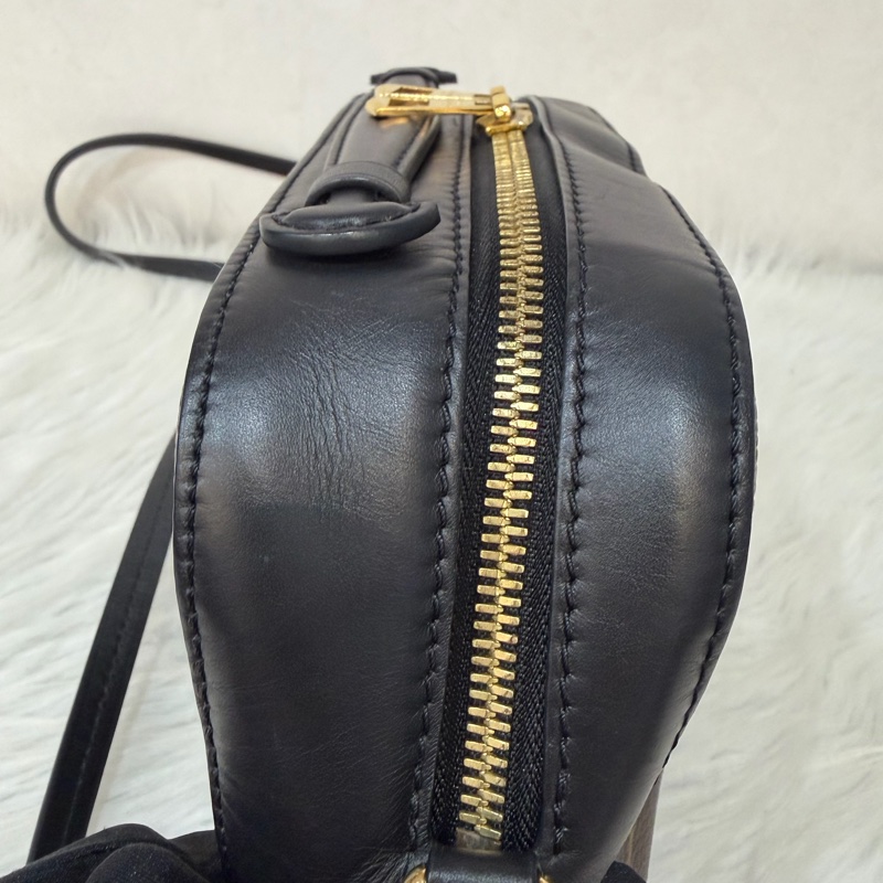 LV M43555 Saintonge 黑皮 老花 流蘇 相機包 方包-19