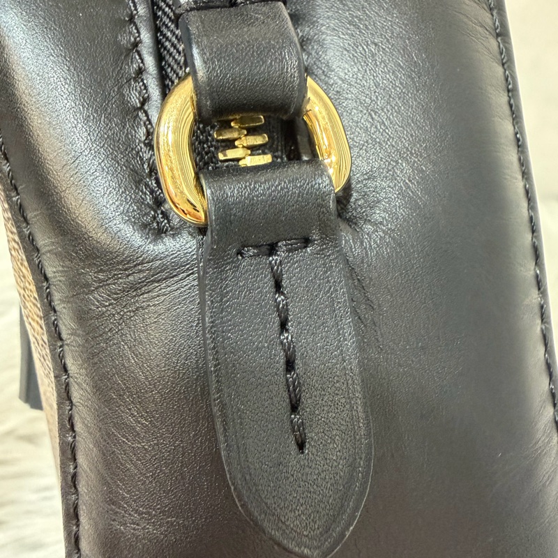 LV M43555 Saintonge 黑皮 老花 流蘇 相機包 方包-36