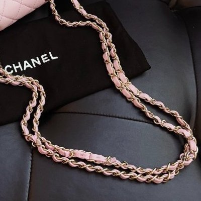 閒置新 香奈兒/Chanel 粉金戴妃CF小號口蓋鏈條包-9