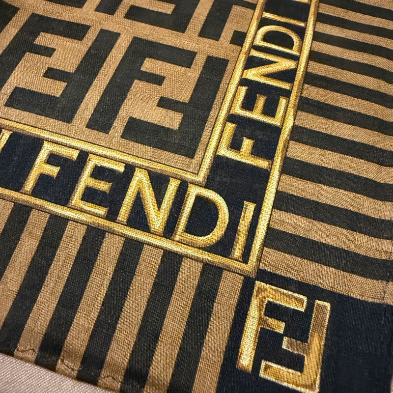 FENDI/Fendi/全新/未使用/方巾/領巾/髮帶/老花/純棉/Vintage-0