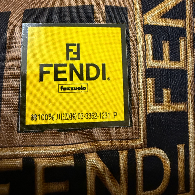 FENDI/Fendi/全新/未使用/方巾/領巾/髮帶/老花/純棉/Vintage-7