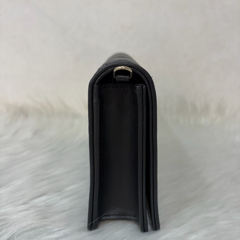 DIOR LADY DIOR S0204 黑皮 金釦 woc 手拿包 斜背包-2