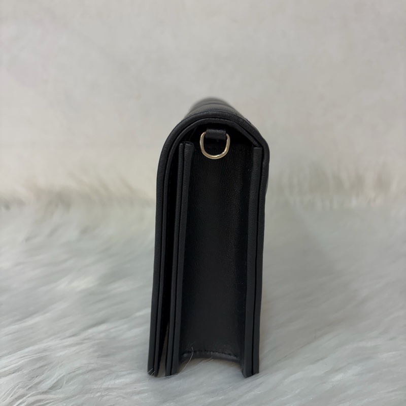 DIOR LADY DIOR S0204 黑皮 金釦 woc 手拿包 斜背包-4