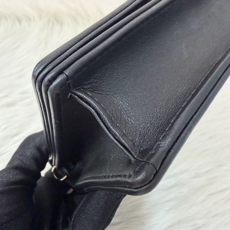DIOR LADY DIOR S0204 黑皮 金釦 woc 手拿包 斜背包-7