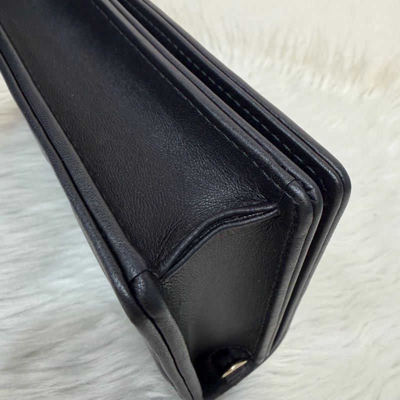 DIOR LADY DIOR S0204 黑皮 金釦 woc 手拿包 斜背包-11