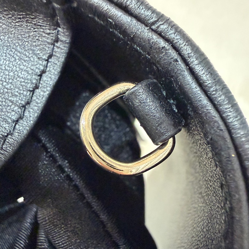 DIOR LADY DIOR S0204 黑皮 金釦 woc 手拿包 斜背包-21