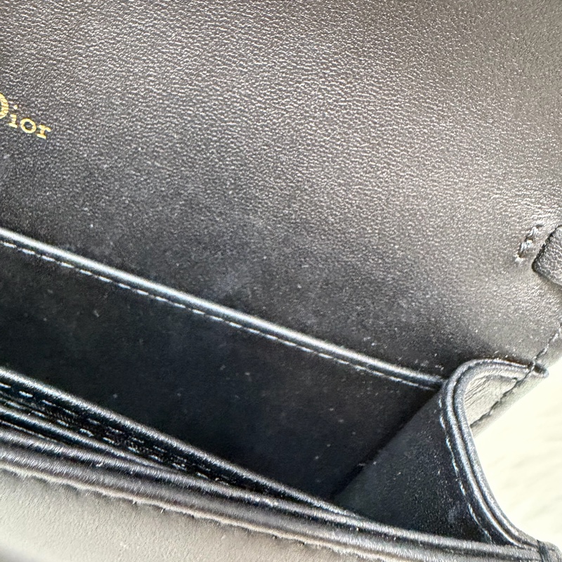 DIOR LADY DIOR S0204 黑皮 金釦 woc 手拿包 斜背包-29