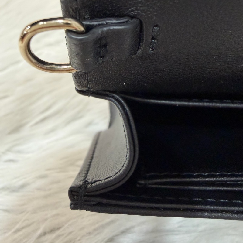 DIOR LADY DIOR S0204 黑皮 金釦 woc 手拿包 斜背包-31