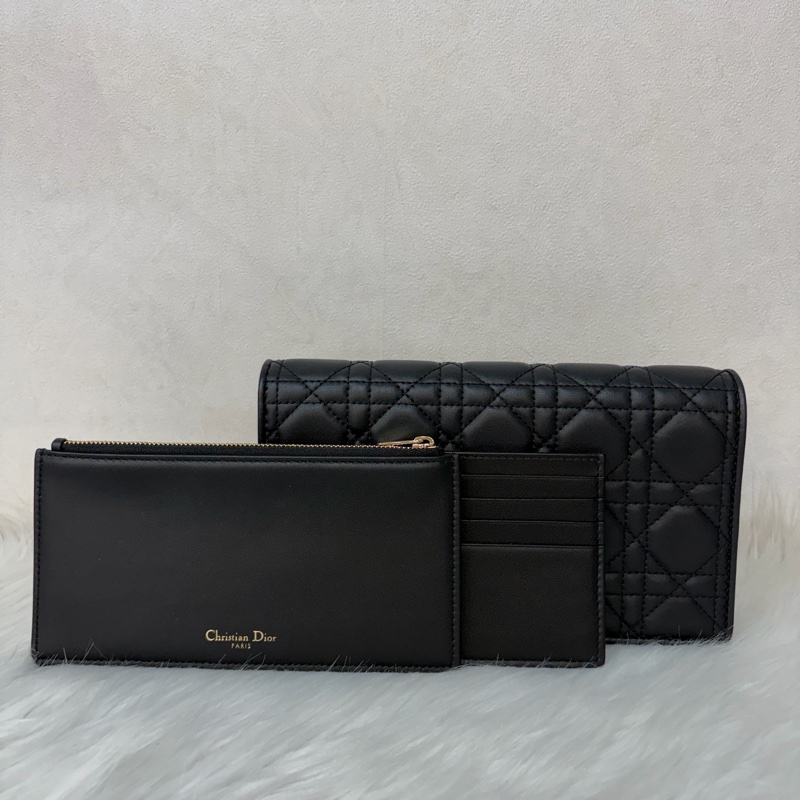 DIOR LADY DIOR S0204 黑皮 金釦 woc 手拿包 斜背包-72
