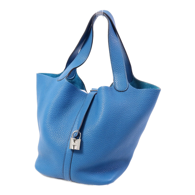 HERMES Clemence皮革Picotin MM手挽袋Bleu Izmir-2