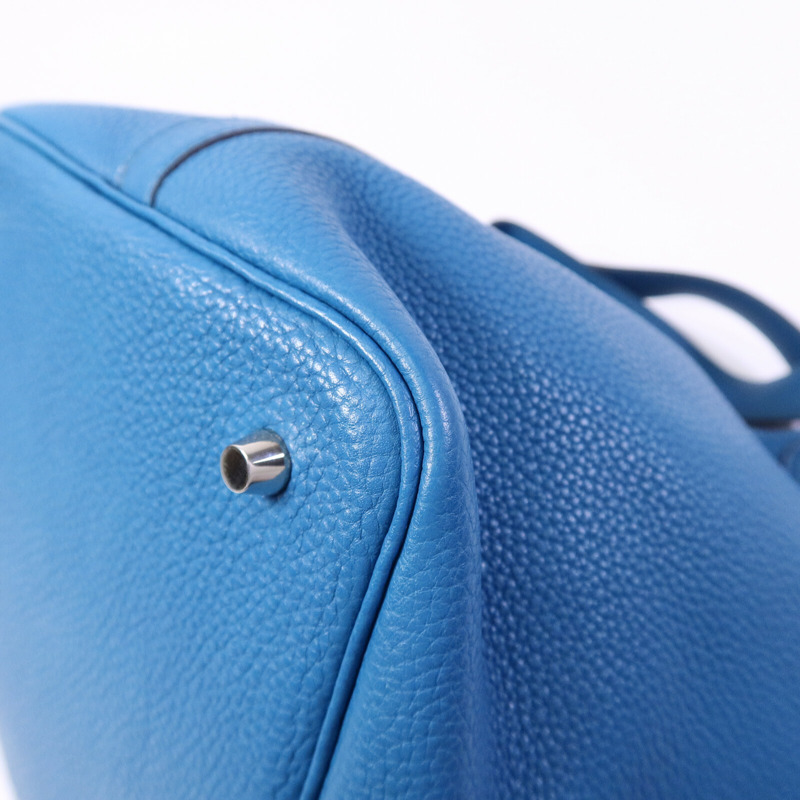 HERMES Clemence皮革Picotin MM手挽袋Bleu Izmir-10