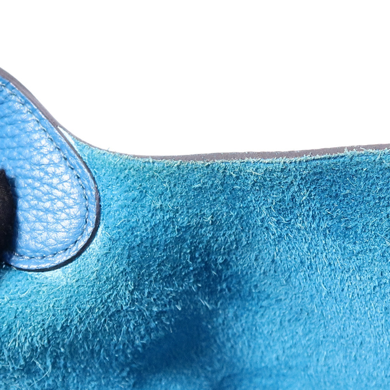HERMES Clemence皮革Picotin MM手挽袋Bleu Izmir-14