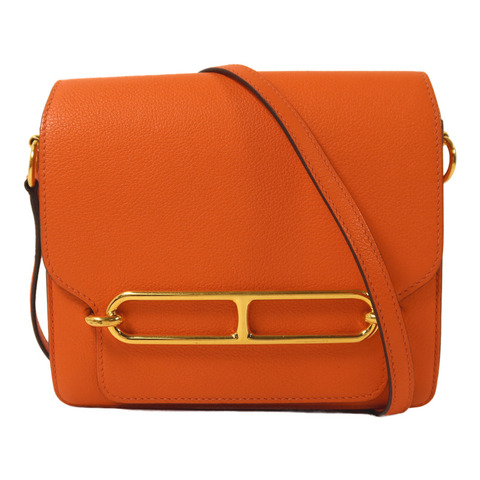 HERMES Evercolor皮革Roulis Mini肩背袋Feu