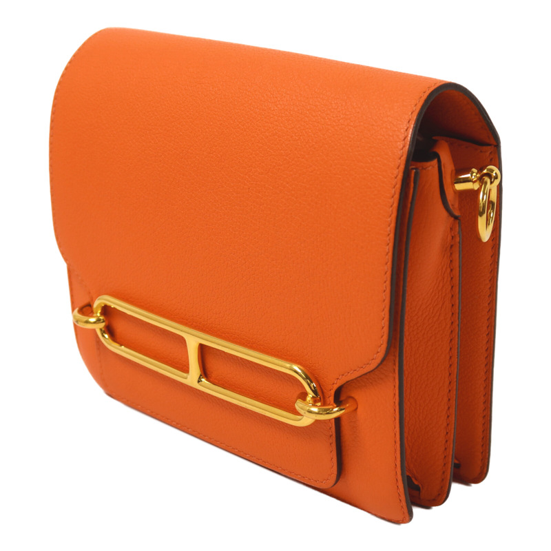 HERMES Evercolor皮革Roulis Mini肩背袋Feu-2