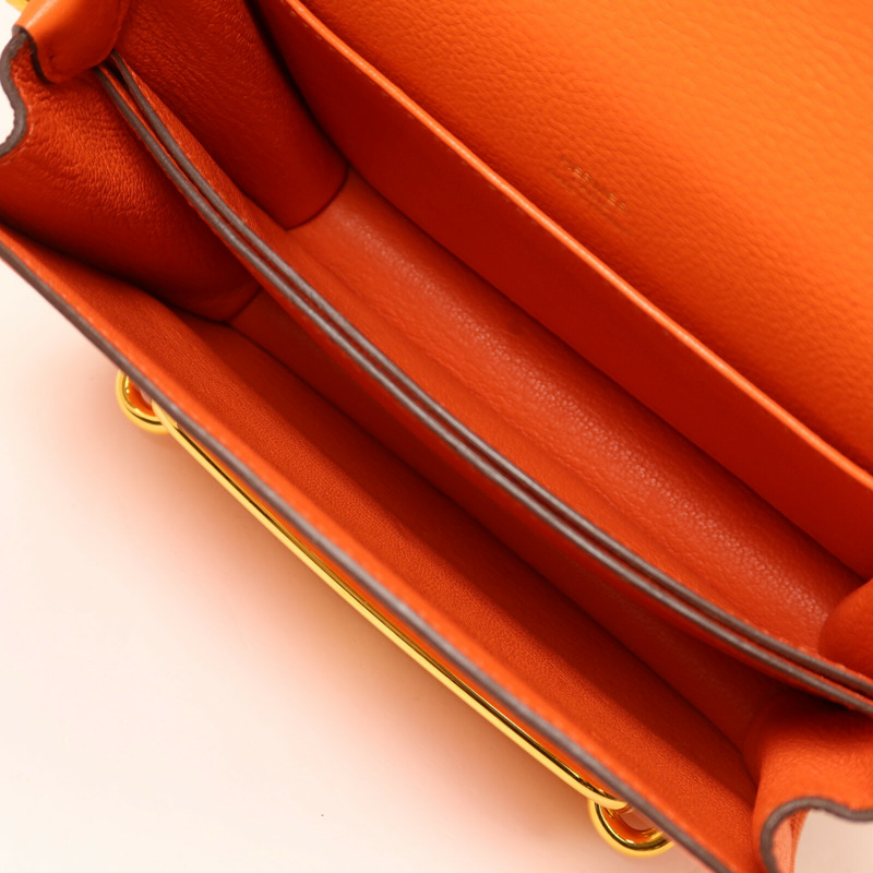 HERMES Evercolor皮革Roulis Mini肩背袋Feu-4