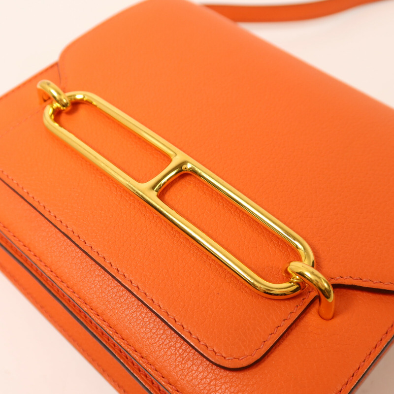 HERMES Evercolor皮革Roulis Mini肩背袋Feu-8