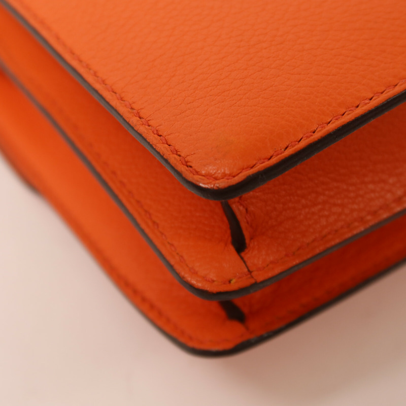HERMES Evercolor皮革Roulis Mini肩背袋Feu-11
