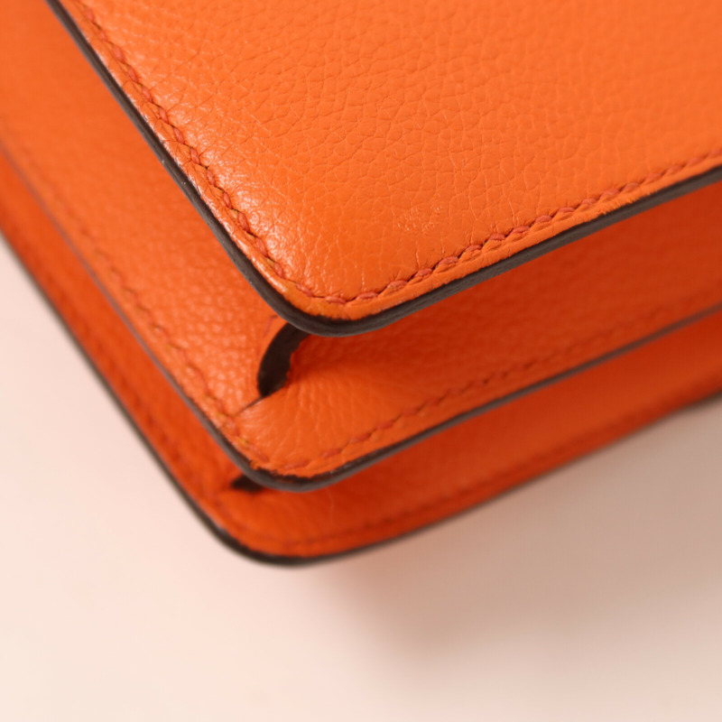 HERMES Evercolor皮革Roulis Mini肩背袋Feu-12