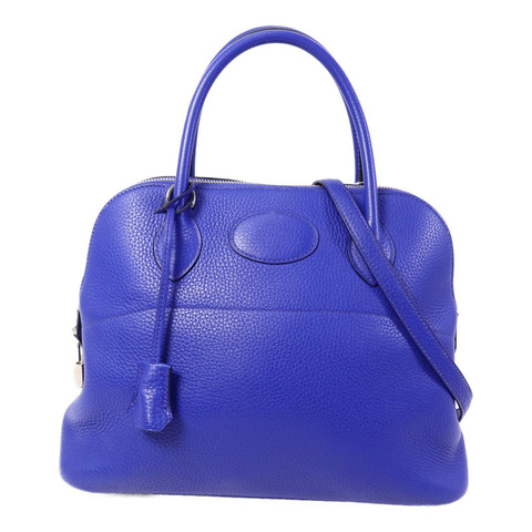 HERMES Togo皮革Bolide 31手挽肩背兩用袋Bleu Electrique