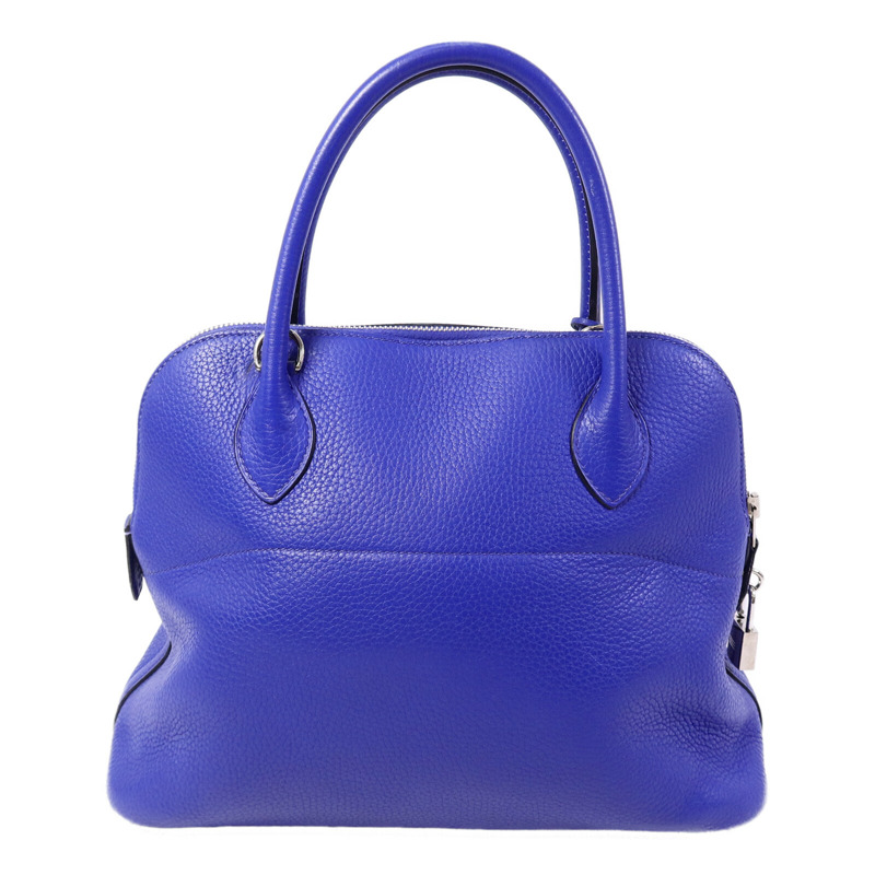 HERMES Togo皮革Bolide 31手挽肩背兩用袋Bleu Electrique-1