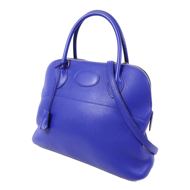 HERMES Togo皮革Bolide 31手挽肩背兩用袋Bleu Electrique-2