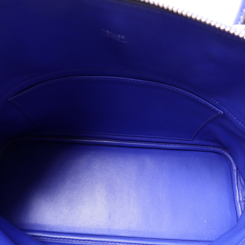 HERMES Togo皮革Bolide 31手挽肩背兩用袋Bleu Electrique-4