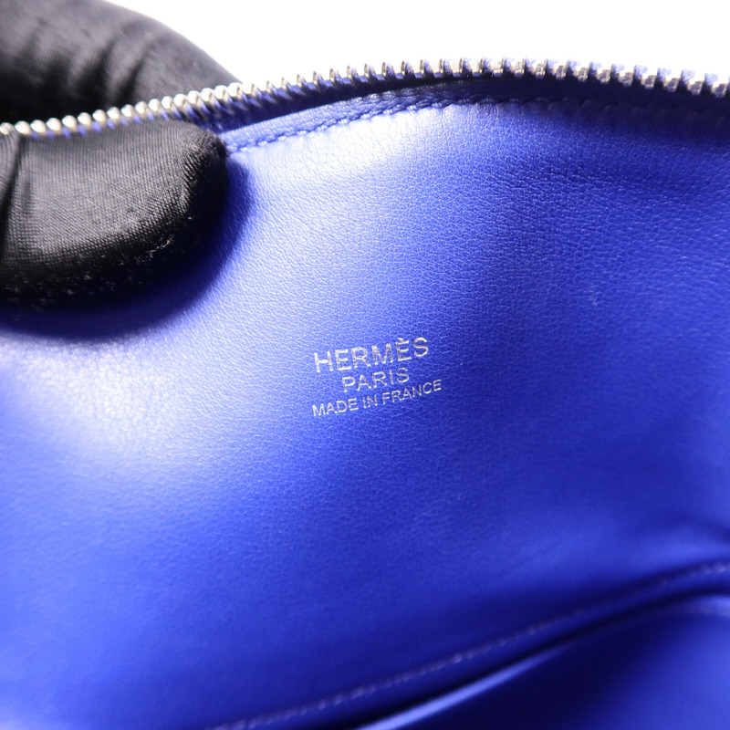 HERMES Togo皮革Bolide 31手挽肩背兩用袋Bleu Electrique-5
