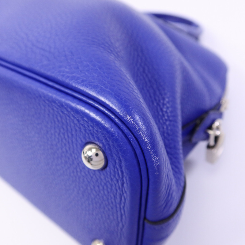 HERMES Togo皮革Bolide 31手挽肩背兩用袋Bleu Electrique-12