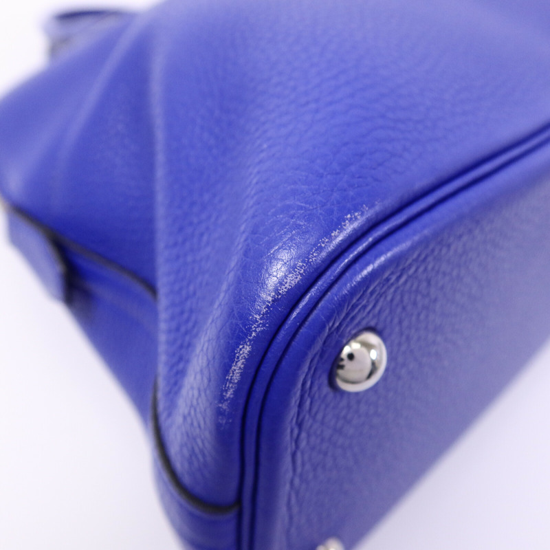HERMES Togo皮革Bolide 31手挽肩背兩用袋Bleu Electrique-13