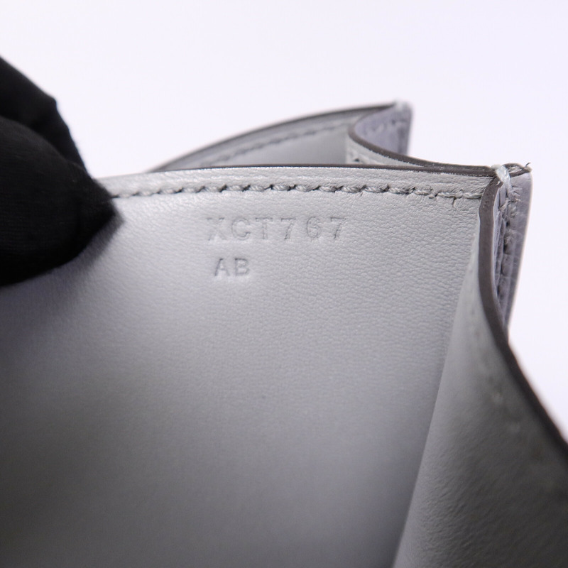 HERMES Epsom皮革Constance 24肩背袋Gris Mouette-7