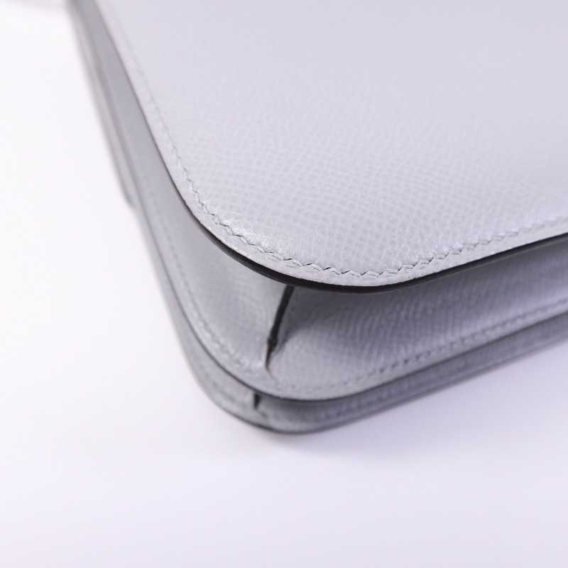 HERMES Epsom皮革Constance 24肩背袋Gris Mouette-11