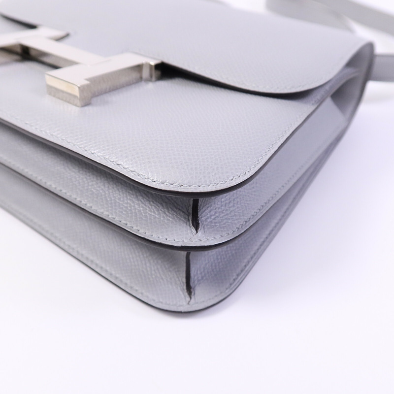 HERMES Epsom皮革Constance 24肩背袋Gris Mouette-13